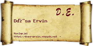 Dósa Ervin névjegykártya