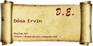 Dósa Ervin névjegykártya