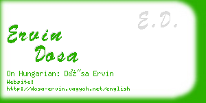 ervin dosa business card